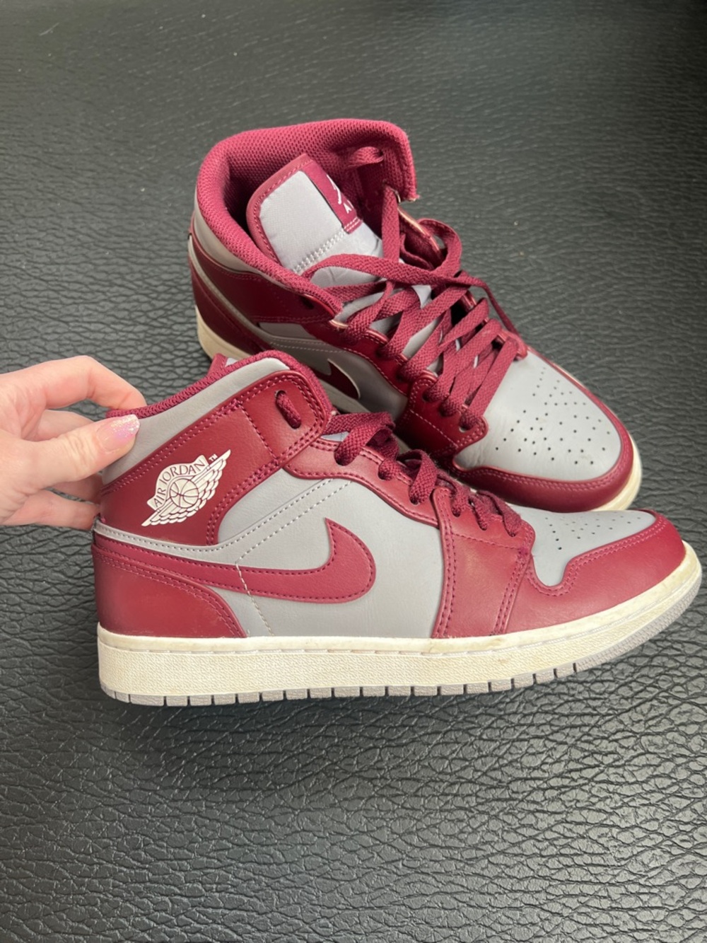 Nike Air Jordan Maroon and Gray Sneakers